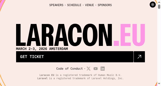Screenshot of laracon.eu