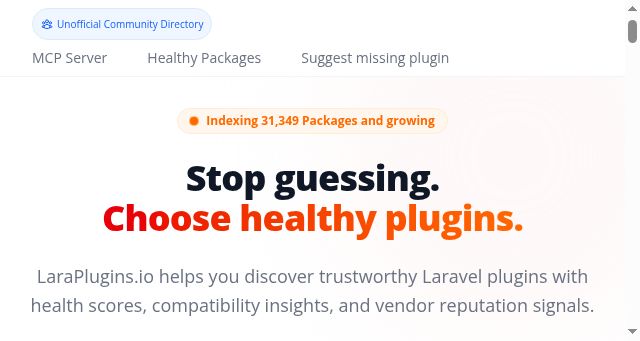 Screenshot of laraplugins.io