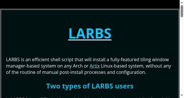 Screenshot of larbs.xyz
