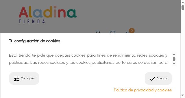 Screenshot of latiendadealadina.org