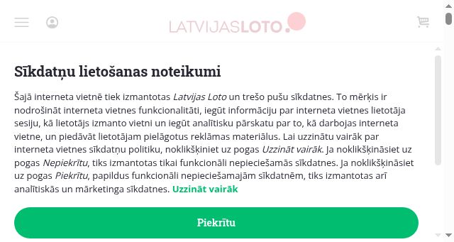 Screenshot of latloto.lv