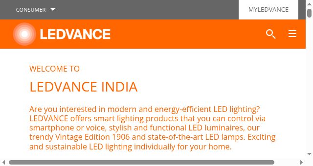 Screenshot of ledvance.in