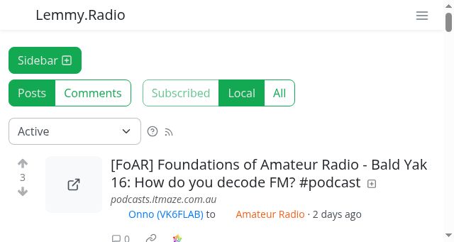 Screenshot of lemmy.radio