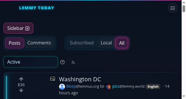 Screenshot of lemmy.today