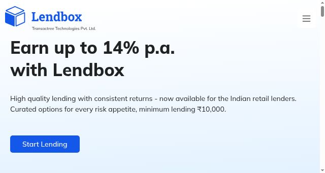 Screenshot of lendbox.in