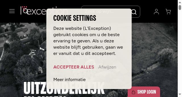 Screenshot of lexception.nl