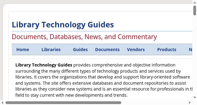 Screenshot of librarytechnology.org