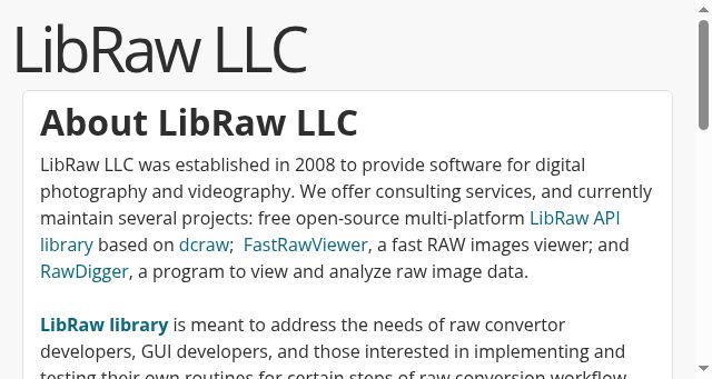 Screenshot of libraw.com