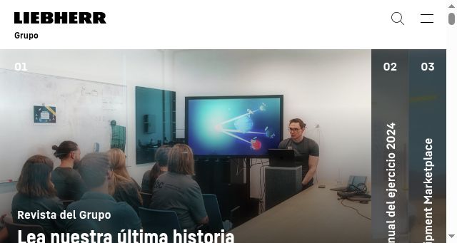 Screenshot of liebherr.com