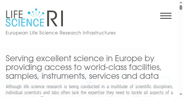 Screenshot of lifescience-ri.eu