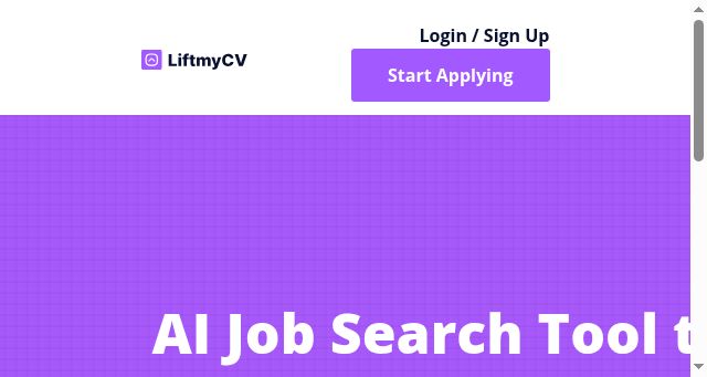 Screenshot of liftmycv.com