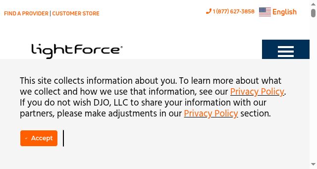 Screenshot of lightforcemedical.com