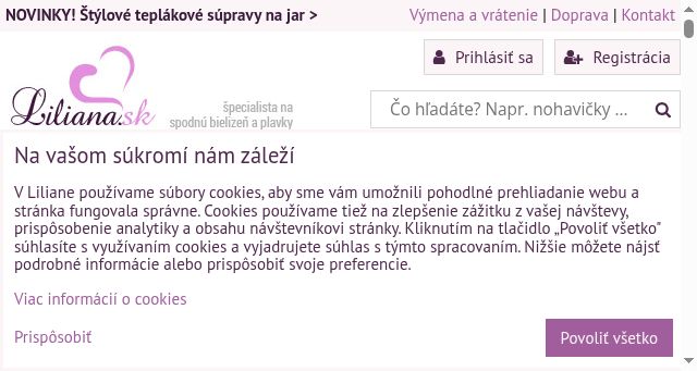 Screenshot of liliana.sk