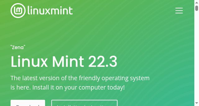 Screenshot of linuxmint.com