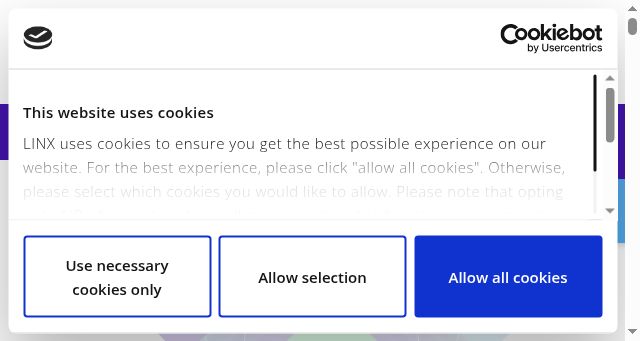 Screenshot of linx.net