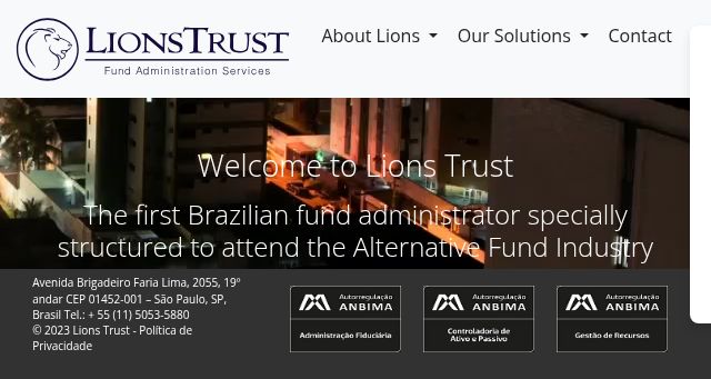 Screenshot of lionstrust.com.br