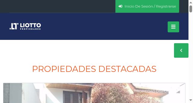 Screenshot of liottopropiedades.com.ar