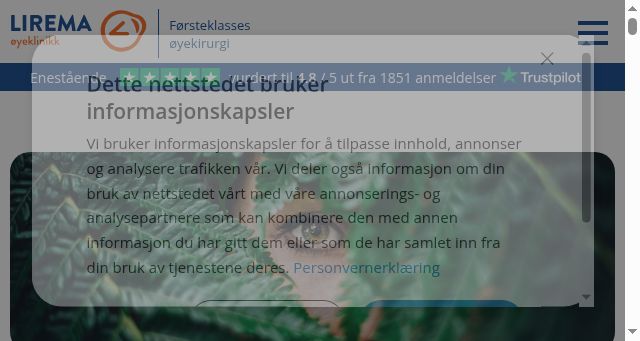 Screenshot of lirema.no