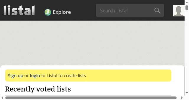 Screenshot of listal.com
