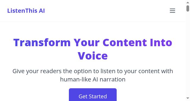 Screenshot of listenthis.ai