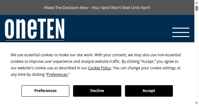 Screenshot of liveoneten.com
