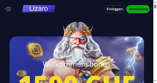 Screenshot of lizarocasino-ch.ch
