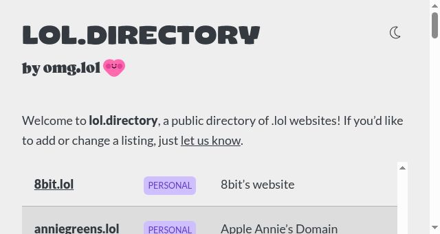 Screenshot of lol.directory