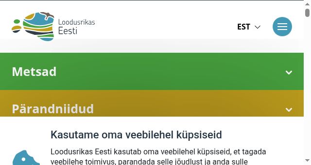 Screenshot of loodusrikaseesti.ee