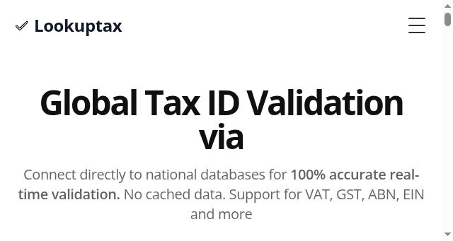 Screenshot of lookuptax.com