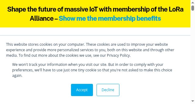 Screenshot of lora-alliance.org
