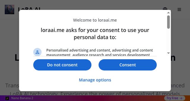 Screenshot of loraai.me