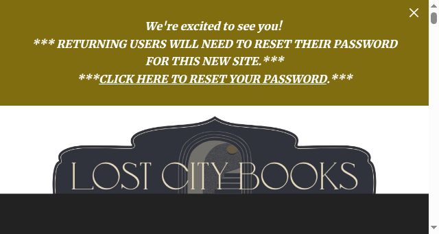 Screenshot of lostcitybookstore.com