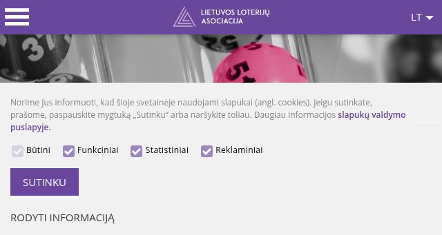 Screenshot of loterijos.lt