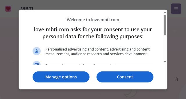 Screenshot of love-mbti.com
