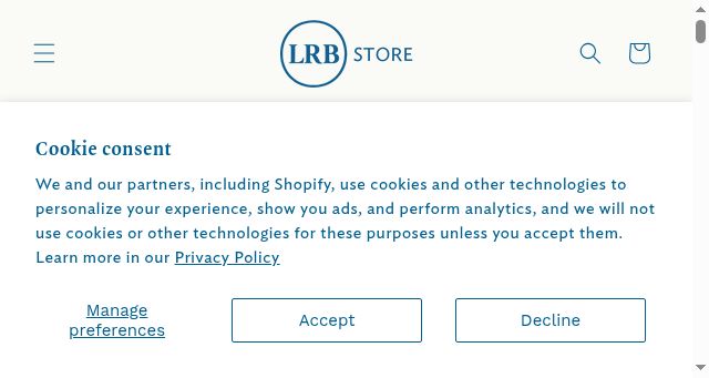 Screenshot of lrbstore.co.uk