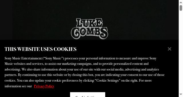 Screenshot of lukecombs.com