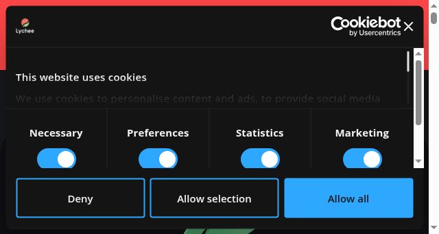 Screenshot of lychee.co