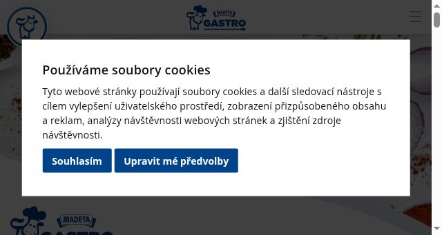 Screenshot of madeta-gastro.cz