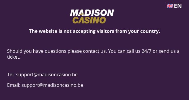 Screenshot of madisoncasino.be
