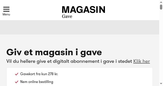Screenshot of magasingave.dk