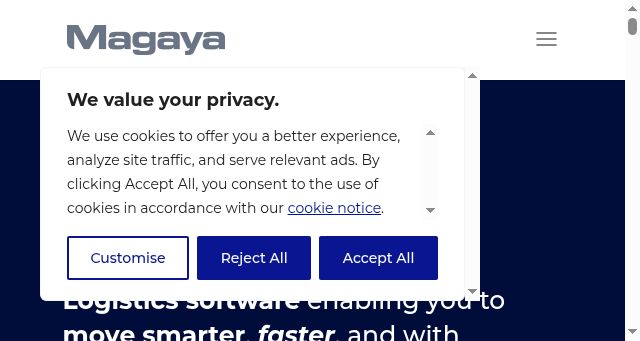 Screenshot of magaya.com