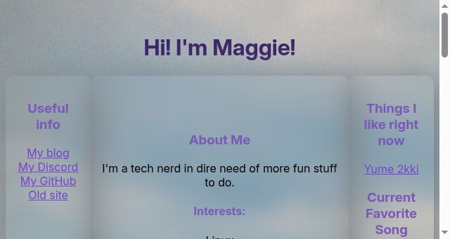 Screenshot of maggiepi.fyi
