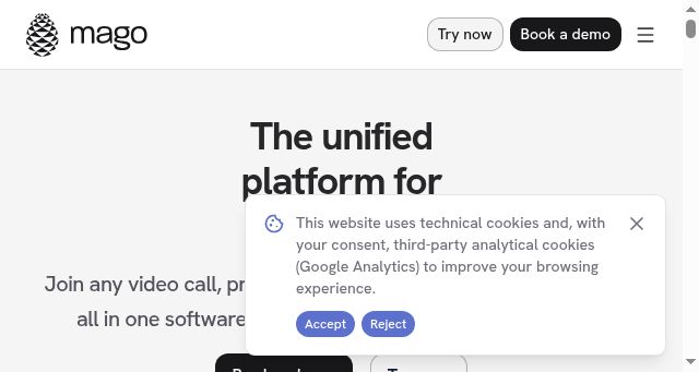 Screenshot of mago.io