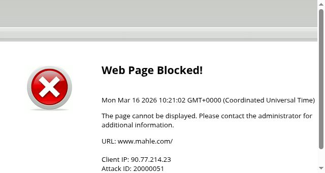 Screenshot of mahle.com