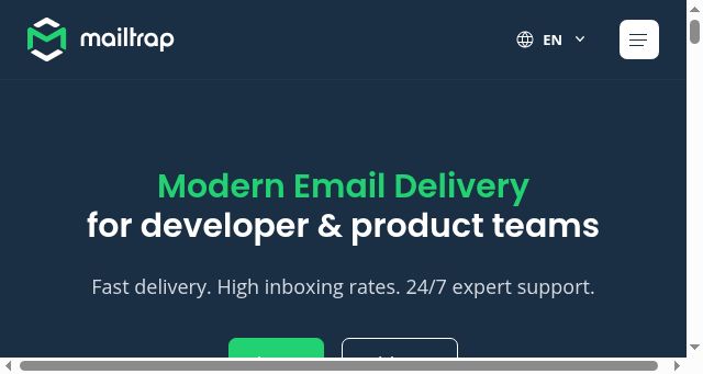 Screenshot of mailtrap.io