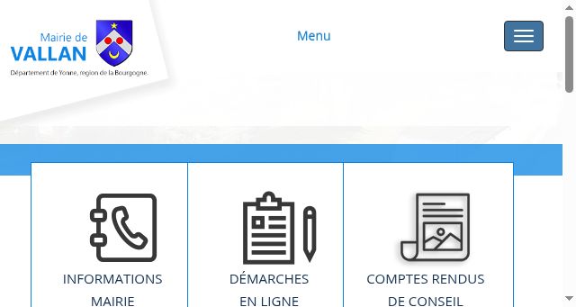 Screenshot of mairie-vallan.fr