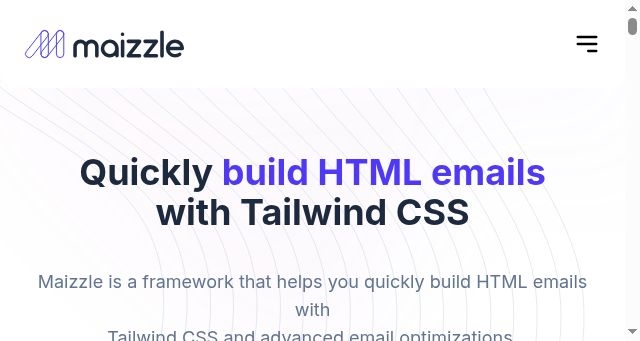 Screenshot of maizzle.com