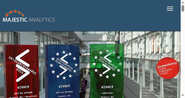 Screenshot of majesticanalytics.com