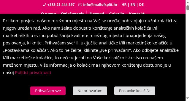 Screenshot of mallofsplit.hr