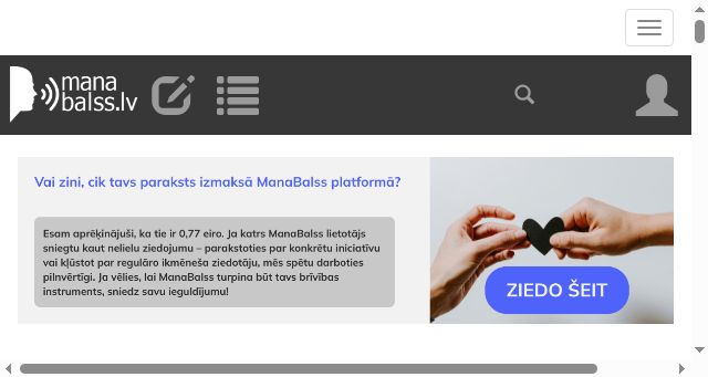 Screenshot of manabalss.lv
